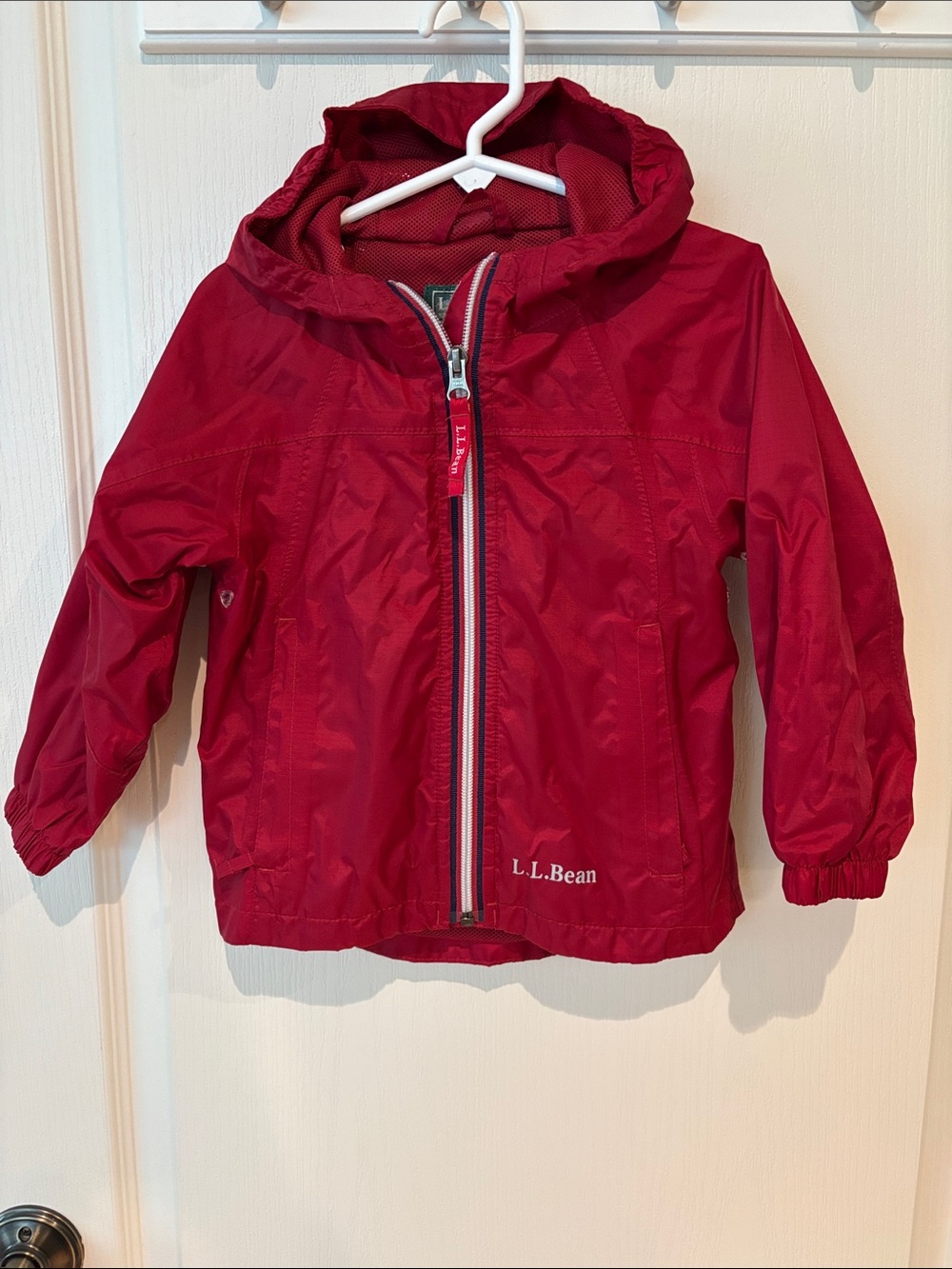 L.L. Bean Kids' Hooded Rain Jacket in Red